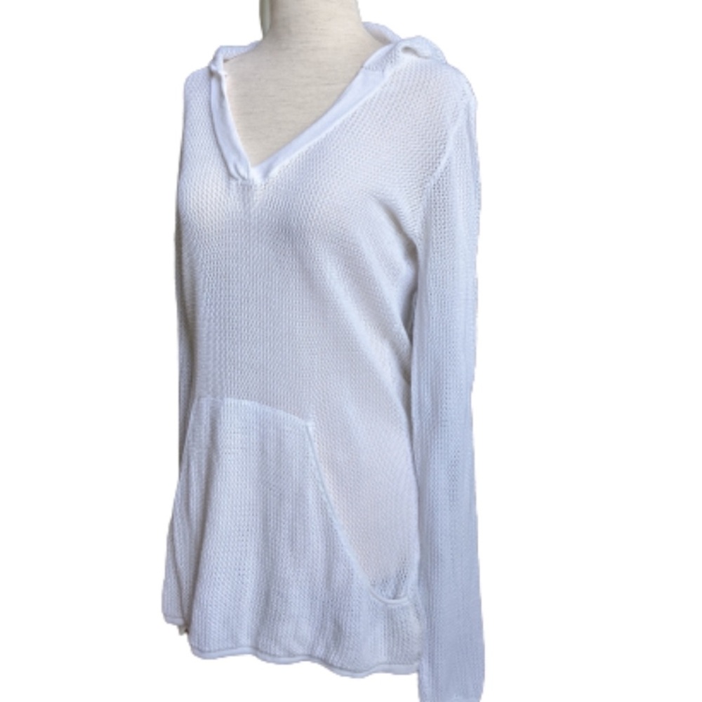 Cabi white mesh cotton hoodie